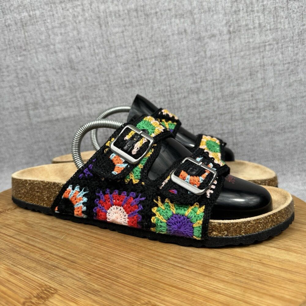 Laundry List Sandals Women's 10 EU 41 Cork Crochet Floral